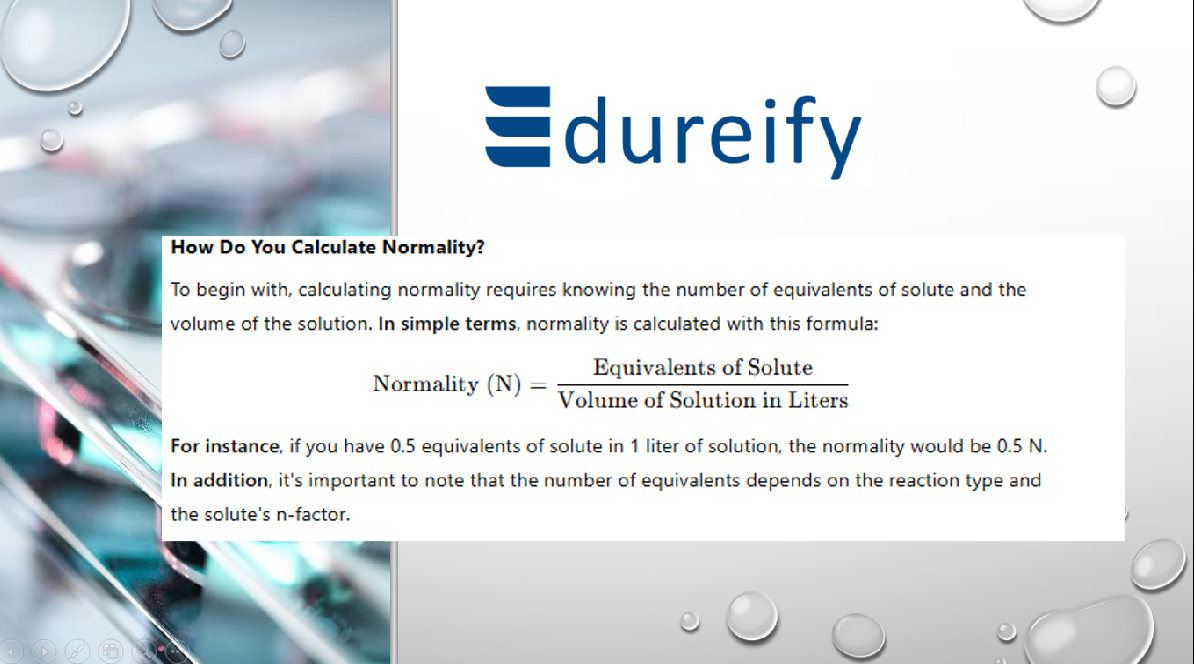 How do you calculate normality