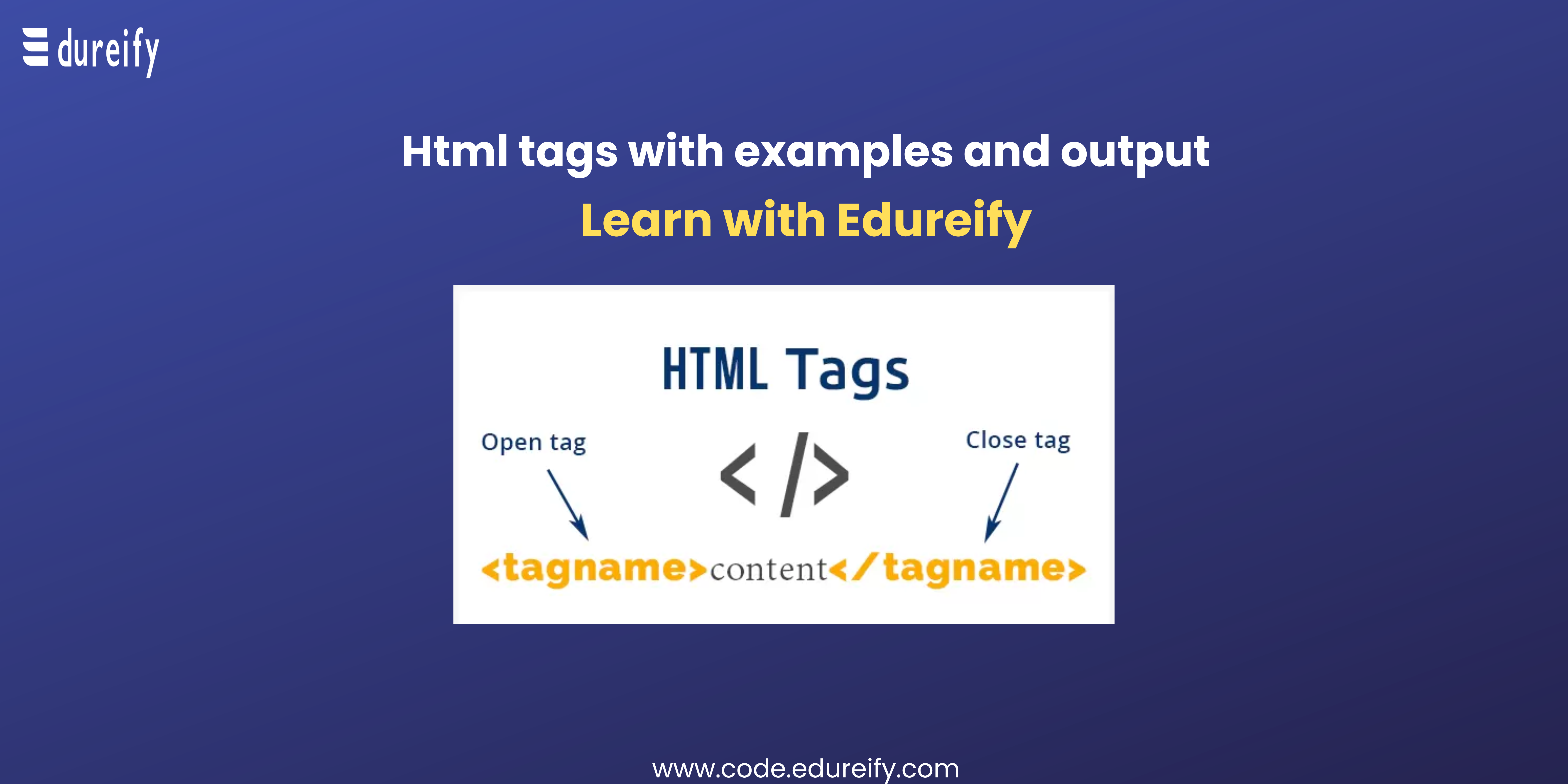 html tag in string