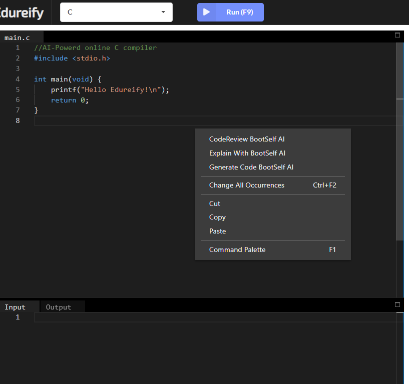 online c compiler Edureify AI Powered