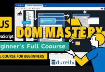 n the first part of the course, you will learn about the basic features of a website DOM and the JavaScript commands you can use to manipulate the DOM. In the second part of the course, you will use what you have learned to create practical examples ranging from beginner to advanced.